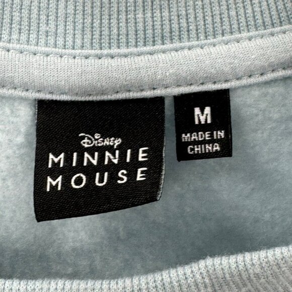 Disney Minnie Mouse Light Blue Sweatshirt Womens Size M Cotton/Poly Blend - Picture 5 of 5